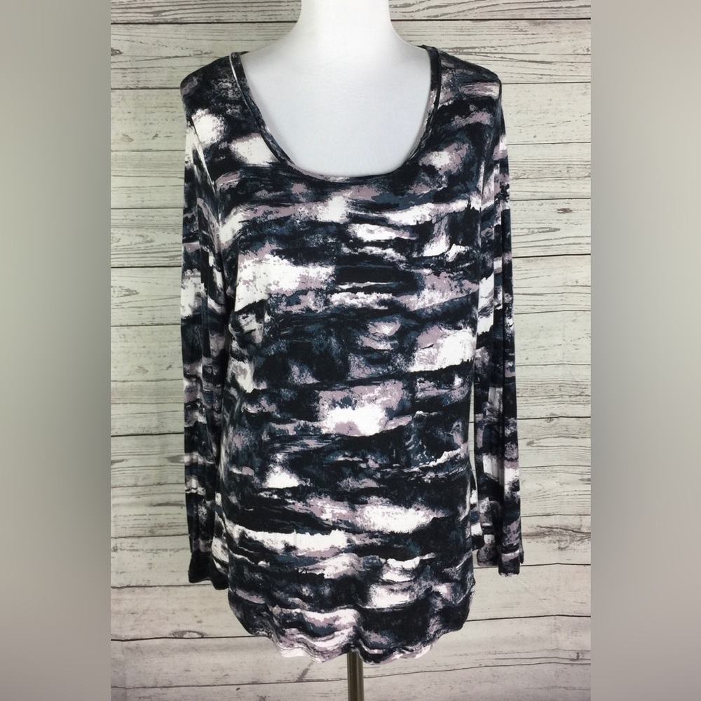 Simply Vera Wang Women’s Multicolor Stretch Long Sleeve Tunic Knit Top